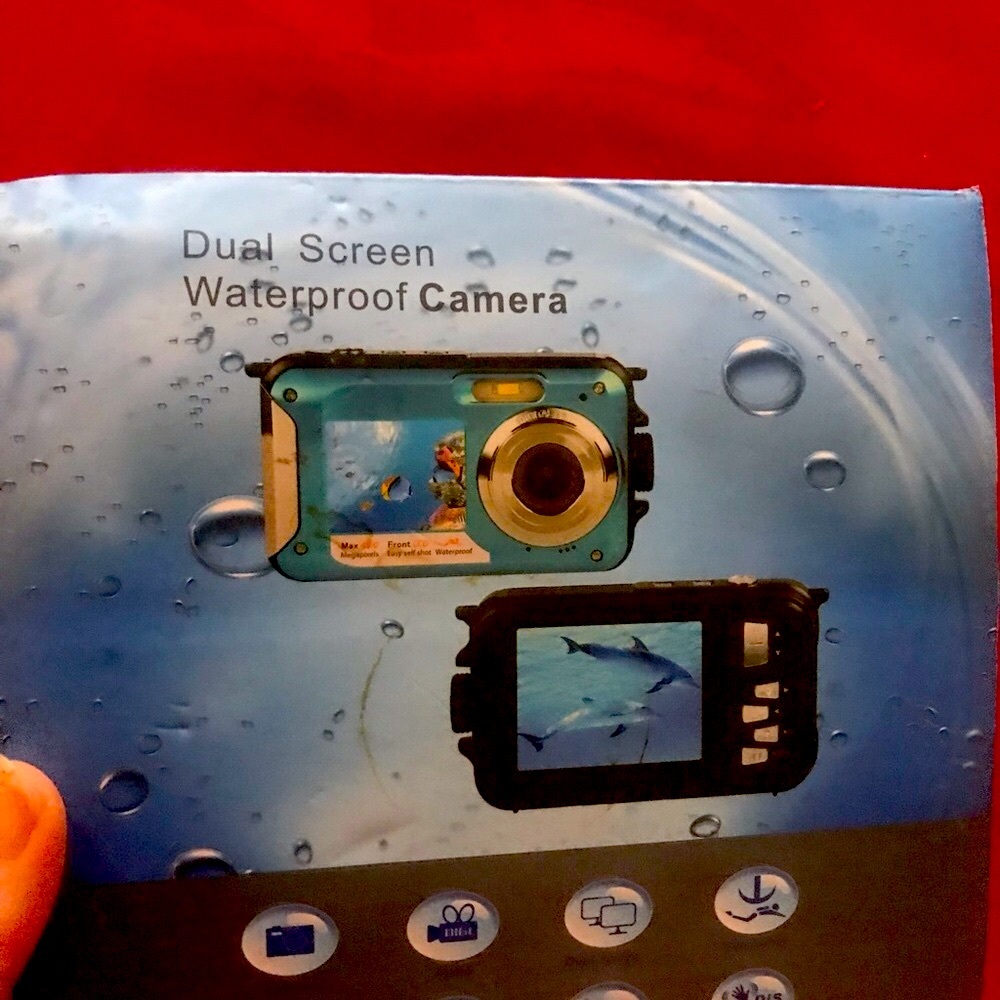 Blue Dual Screen Waterproof Camera